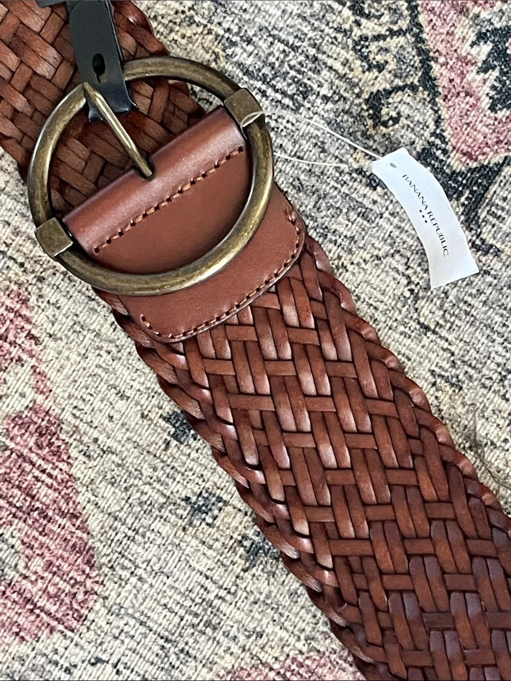 NWT Banana Republic Wide Braided Leather Belt - Brown